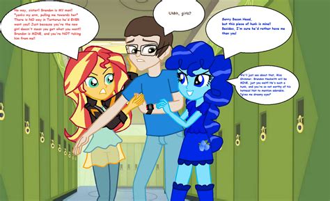 Sunset Shimmer And Blue Raspberry Fighting Over Me By Epiccartoonsfan