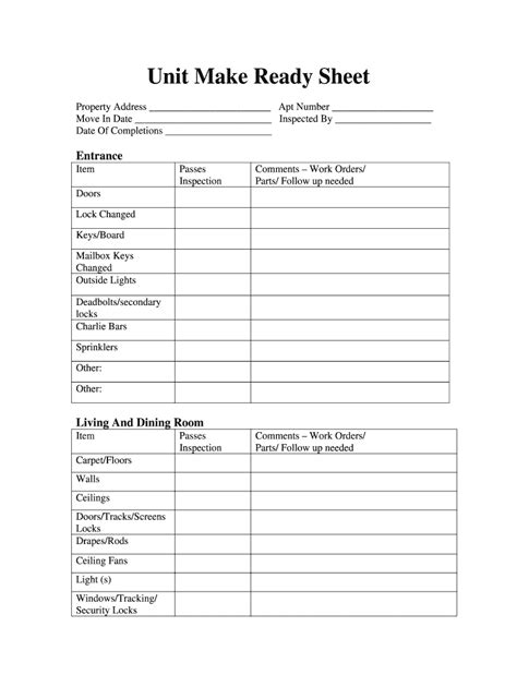 Rent Ready Checklist Fill Out And Sign Online Dochub