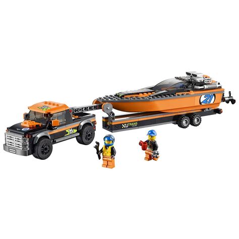 Building Sets Lego City Great Vehicles 4x4 With Powerboat 6100289