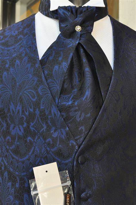 Tuxedo Vestcravat Ceremonia Midnight Blue Brocade Tuxedo Accessories