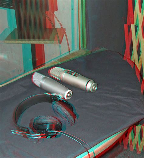 Recording Studio Anaglyph 3d Red Blue Cyan Glasses A Photo On