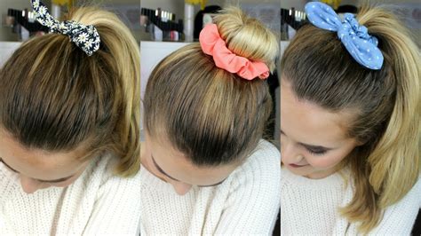 3 Quick And Easy Hairstyles Using Scrunchies Jamie Johnston Youtube