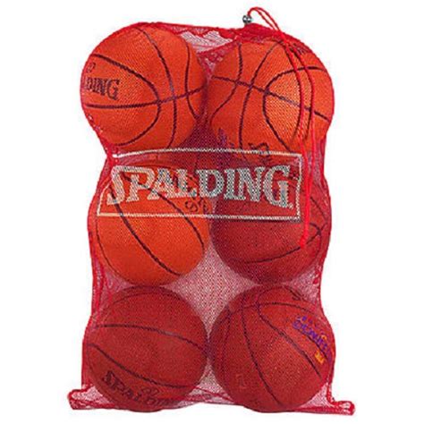 Spalding Nba Basketball Mesh Bag Ballnetz Für Bis Zu 8 Basketbälle Rot