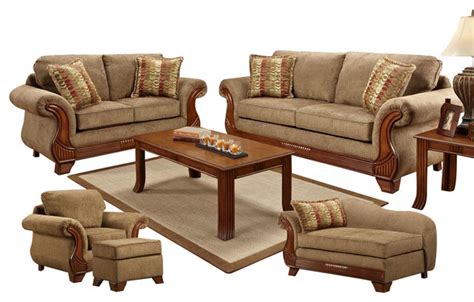 Chelsea Home Shannen 5 Piece Living Room Set In Radar Mocha And