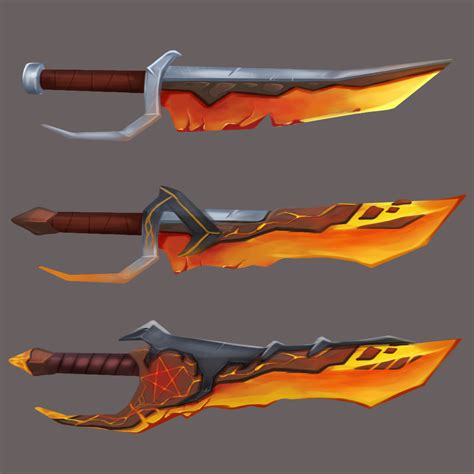 Fantasy Flame Swords Gamedev Market