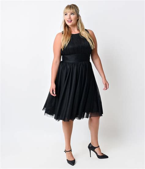 Iconic By Uv Plus Size Black Halter Roosevelt Swing Dress A Line
