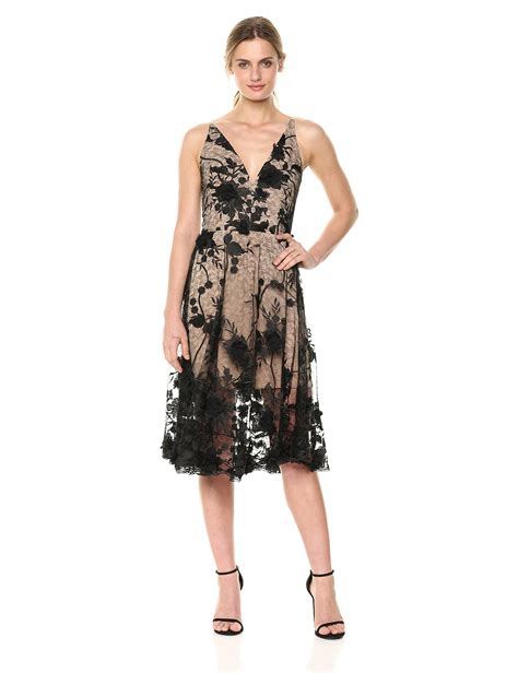 Dress The Population Audrey Floral Midi Dress In Black Nude Black Save 70 Lyst