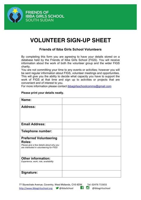 Volunteer Sign Up Form Template You Can Add Or Rearrange Form Fields