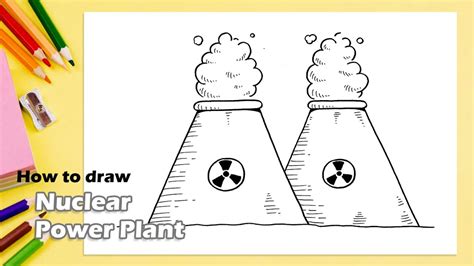 How To Draw Nuclear Power Plant Youtube
