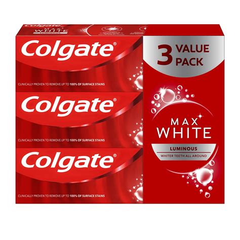 Colgate Max White Luminous Whitening Toothpaste Value Pack X Ml