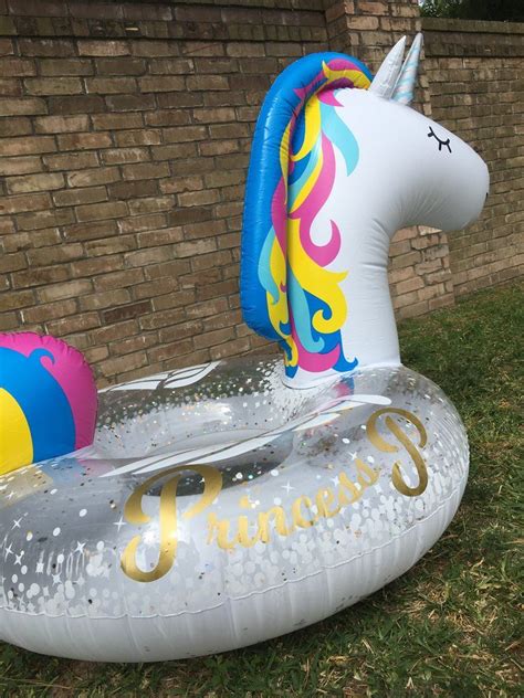 Personalized Giant Unicorn Pool Float With Sparkling Sprinkles Unicorn Pool Party Giant