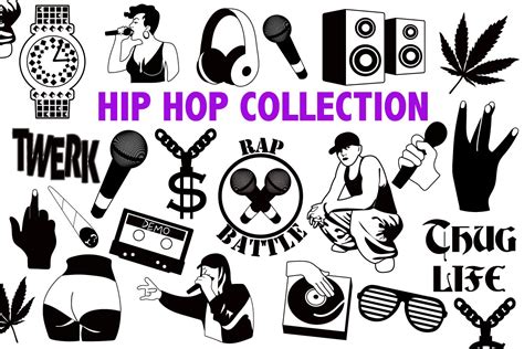 hip hop collection rap and rapper svg clipart icons music etsy australia