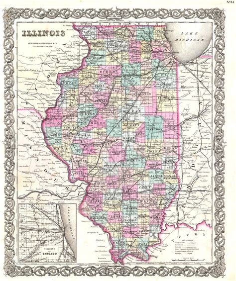 1855 Colton Map Of Illinois Geographicus Il Colton 1855 Free
