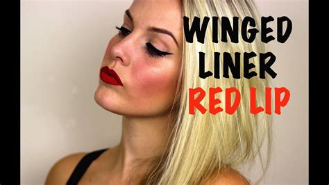 Winged Liner Red Lip Youtube