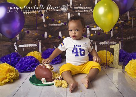 Football Themed 1st Birthday Cake Smash