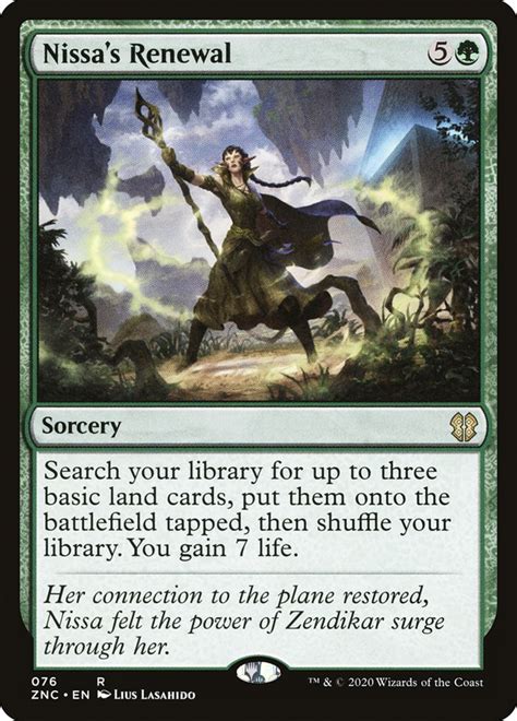 Maybe you would like to learn more about one of these? Nissa's Renewal · Zendikar Rising Commander (ZNC) #76 · Scryfall Magic: The Gathering Search
