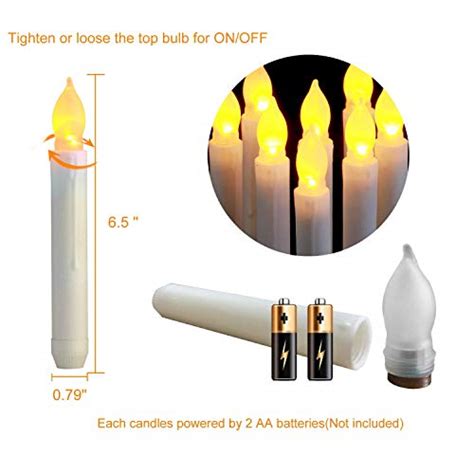 Homemory 65 Inches Led Battery Operated Taper Candles Flickering
