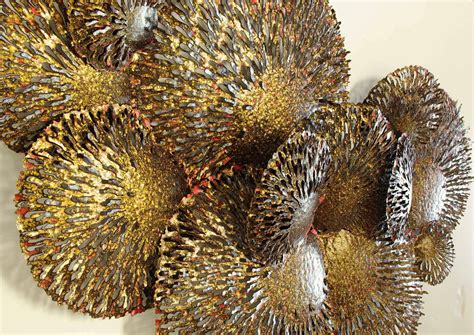 Gold And Red Iron Coral Wall Sculpture At 1stdibs