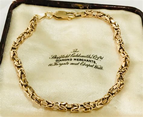 stunning vintage 9ct gold 8 inch byzantine bracelet fully hallmarked reserved