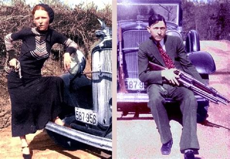 Bonnie Parker And Clyde Barrow 1933 Colorized Pics