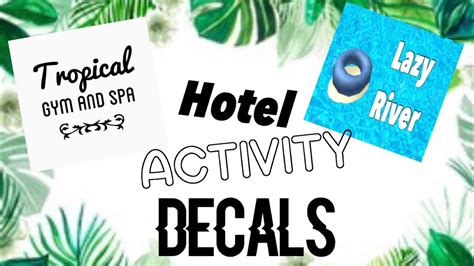 ~hotel Activity Decals~ Bloxburg Youtube