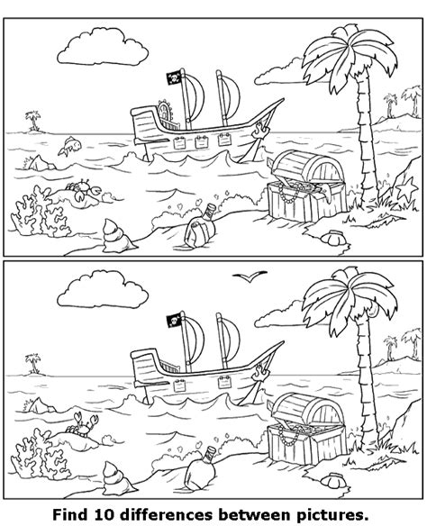 Find Differences 6 Free Coloring Pages