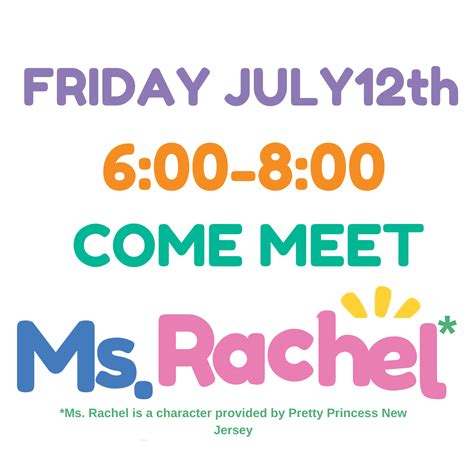 Meet Ms. Rachel* at The Pop Shop July 12th - The Pop Shop Collingswood