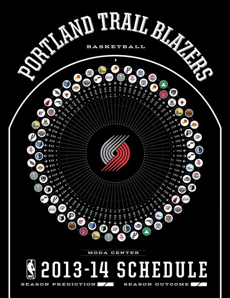 portland trail blazers 2013 14 schedule portland trailblazers portland basketball nba schedule