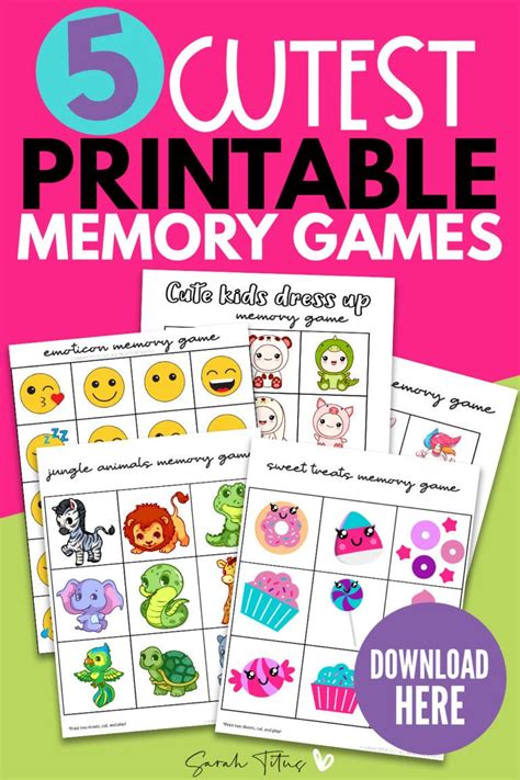 5 Cutest Printable Memory Games For Kids To Enjoy Memory Games For