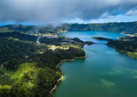 View Of Lakes In Sete Cidades On San Miguel Island Azores Stock Photo