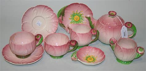 A Carlton Ware Pink Buttercup Tea For Two Comprising A Teapot And
