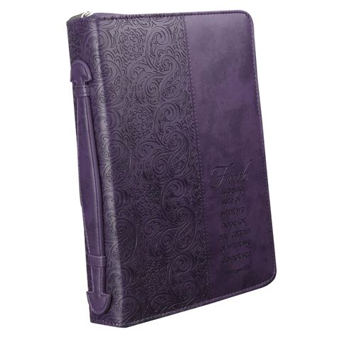 Medium Faith Purple Luxleather Bible Cover Free Delivery At Uk