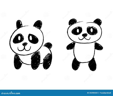 Panda Hand Drawing Stock Images Image 35498444