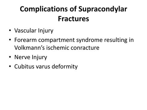 Ppt Complications Of Supracondylar Fractures Powerpoint Presentation