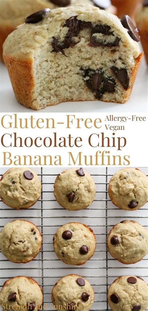 Gluten Free Chocolate Chip Banana Muffins Vegan Allergy Free