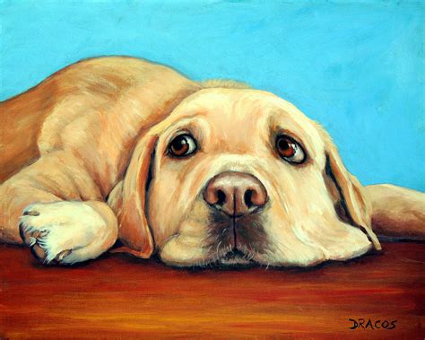 Labrador Retriever Relaxing Painting By Dottie Dracos Fine Art America