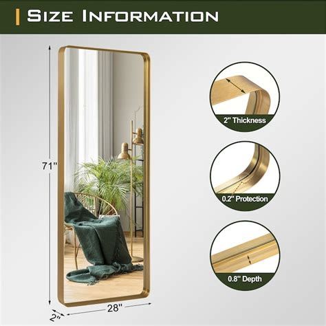 Neutype 28 In W X 71 In H Gold Framed Full Length Wall Mirror In The Mirrors Department At