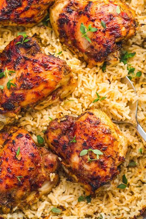 Boneless, skinless chicken breast recipes with tons of flavor—from crispy cutlets to flavorful soups, and more. Oven Baked Chicken and Rice | Baked chicken, Chicken thigh ...