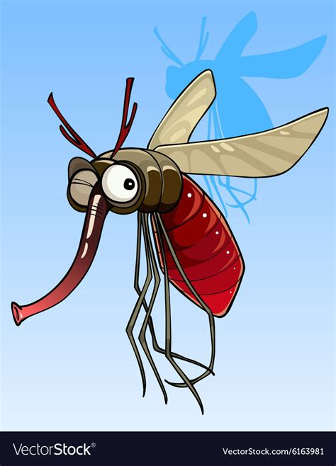 Cartoon Funny Big Mosquito Royalty Free Vector Image