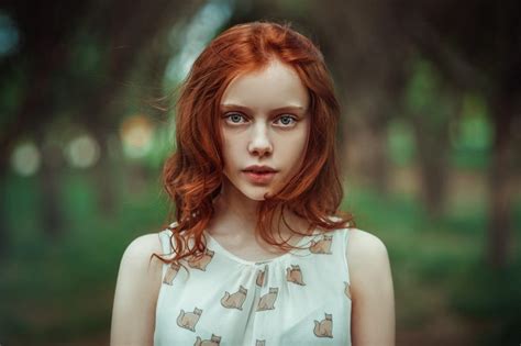 face women outdoors women redhead model portrait long hair blue eyes photography curly