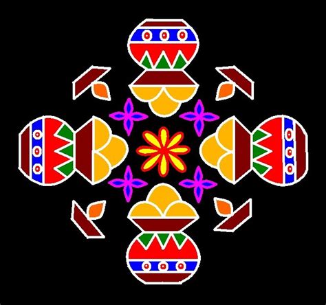 Another kolam with dot grid 7 to 1 dots idukku pulli is in the images below showing the steps to draw this kolam. Kolangal: Kolam No.261