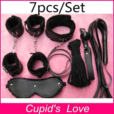 Black 7pcsset Sexy Pu Leather Flirt Toys Special Erotic Adult Games Props Mouse Gag Items Sex