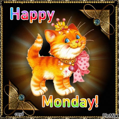 Cute Kitty Happy Monday Animated Quote Pictures Photos And Images For