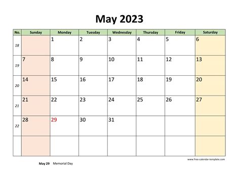 May 2023 Blank Calendar Gambaran