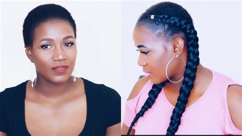 These chunky braids make a big hair statement. How To| Crochet Feed Braids On Short Natural 4C Hair ...
