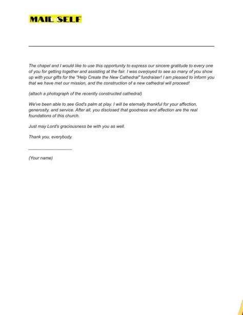 Thank You Letter To A Church Congregation How To Templates And Examples