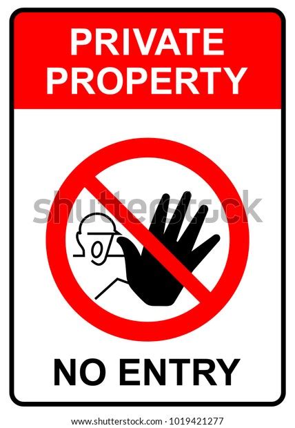 Private Property No Entry Sign Vector 스톡 벡터로열티 프리 1019421277