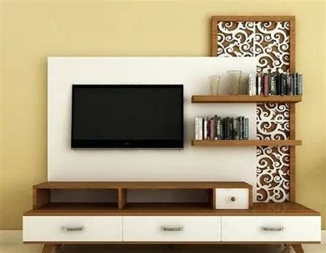 Ply Wood And Mica Wall Mounted Wooden Lcd Tv Cabinet Unit For