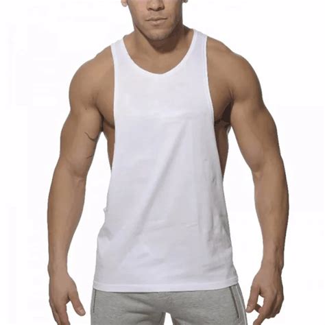 Summer Tank Tops Men Fashion Solid Undershirt Wide Sleeve Fitness