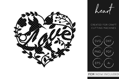 Love Heart Svg Cut File Dxf Cut File Design Bundles